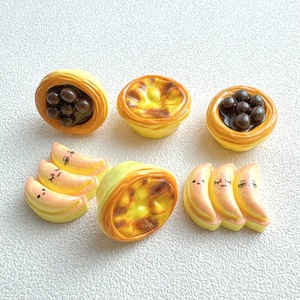 Tarte portugaise banane pain Simulation résine accessoires Kawaii nourriture jouer pour décoratif bricolage résine <span class=keywords><strong>artisanat</strong></span> - Product Image 1