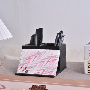 Wooden remote <b>control</b> storage box, multi-functional desktop <b>phone</b> and tablet holder, creative tabletop storage box <b>for</b> living - Product Image 3