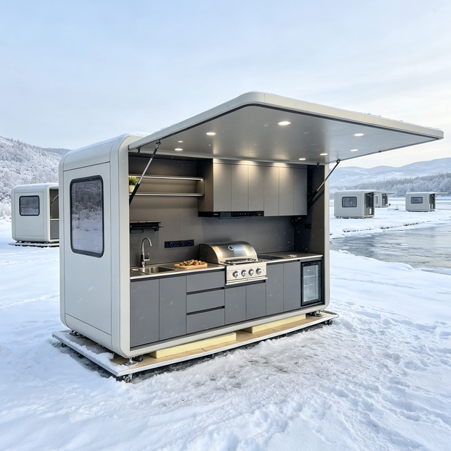 All-in-One Portable Camping Kitchen with Foldable Table and Sink Quick Setup for Camping Tailgating RV BBQ