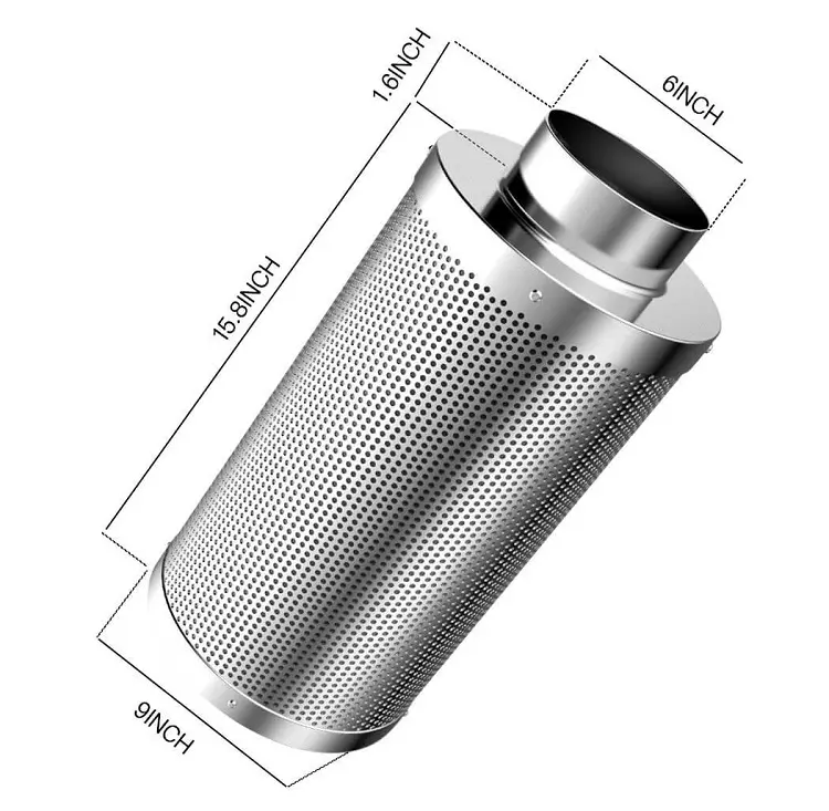 4/6/8 Inci Kit Filter Karbon Kipas Efisiensi Tinggi Tenda Tumbuh Hidroponik Dalam Ruangan Filter Udara Karbon Aktif