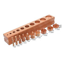 Cylindres à boutons Montessori, cylindres en bois, blocs d'échelle, jouet éducatif en bois Montessori
