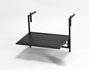 Mesa <span class=keywords><strong>plegable</strong></span> grande para exterior balcón para barandilla, barra de patio Mesa colgante ajustable montada para terraza de jardín balaustre, color negro - Product Image 4