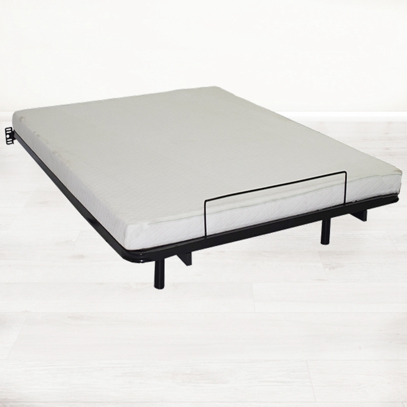 foldaway guest size double electric adjustable bed rail frame with 8 legs