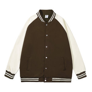 เสื้อแจ็คเก็ตเบสบอลแบบแพทช์เวิร์ค น้ำหนัก 320 กรัม สไตล์ทันสมัย สำหรับผู้หญิงและผู้ชาย เสื้อคลุมอเนกประสงค์ ปักลาย พิมพ์ DTF ชุดยูนิฟอร์มทีม - Product Image 5