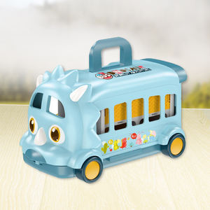 Voiture éducative en plastique de stockage de bus de dinosaure portatif déformable de dessin animé pour des garçons enfants apprenant le jouet de parc animalier - Product Image 6