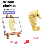 Peluches personnalisées avec logo OEM, animaux en peluche doux, mascotte océanique, broderie, commande en gros, cadeaux promotionnels pour campagne marketing