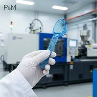 Cuillère doseuse en plastique PP de 60 g avec logo personnalisé P&M pour mesurer les céréales, la nourriture pour animaux, la poudre, la lessive, les produits ménagers
