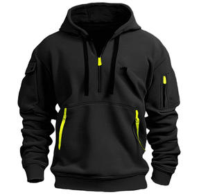 Sudadera Retro de Trabajo para Hombre 2024, Sudadera con Cierre de Cremallera, Múltiples Bolsillos, Sudadera con Capucha, Ropa Casual de Exterior - Product Image 3