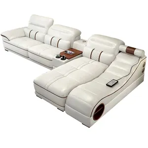 Modern Luxury Furniture Living Room Leather Smart Multifunctional Massage Charging Smart Sofa Set Leather Couches Luxury