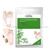 Crazylife Patchs de bambou pour les pieds Aizhuzi Soin du sommeil et du corps 2-en-1 Bienfaits pour la santé 14 patchs