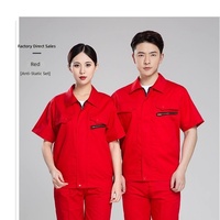 Tenue de travail d'été antistatique légère en polyester-coton pour électriciens, ensemble uniforme respirant pour le bureau de l'énergie
