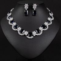 Ensemble de bijoux fantaisie de luxe pour femmes, collier et boucles d'oreilles rectangulaires extravagants et colorés rouge et vert, pour mariage, fête, haut de gamme, avec pierres en zircon cubique