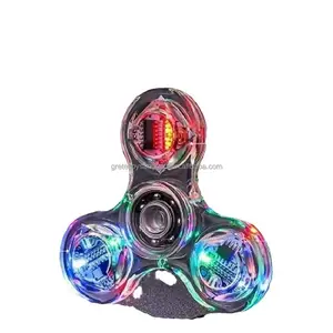 Gretel Toy 2024 Kids Toy Colorful Glowing Led Flash Light Hand Spinner Led Crystal Fidget Spinner Finger Stress Release