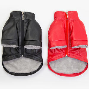 Hot Sales Waterproof <span class=keywords><strong>Leather</strong></span> <span class=keywords><strong>Dog</strong></span> Winter Clothes Plush Forro Jaqueta Macia e Confortável <span class=keywords><strong>Dog</strong></span> Coat - Product Image 4
