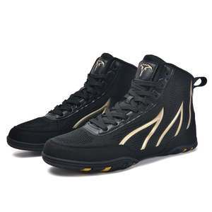 Coexistence Professional Training Boxing <b>Boots</b> & Wrestling Shoes for Men with Mesh Upper and Rubber Outsole - Product Image 3