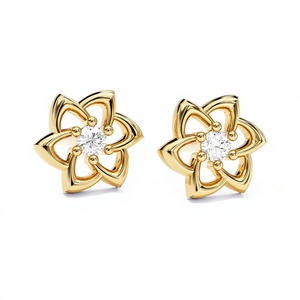 Pendientes de Aro de Lujo con Diamantes Cultivados en Laboratorio en Oro Rosa para Regalo de Boda o Compromiso - Product Image 1
