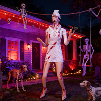 Robot animatronique d'Halloween, poupée robotique d'horreur, robot fille, infirmière sanglante d'Halloween, idéal pour les maisons hantées