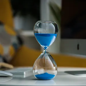 wholesale Transparent colorful glass creative decoration sand clock hourglasses sand timer 5min 30 min 60min hourglass