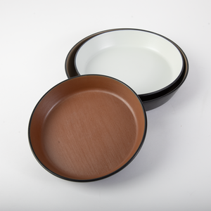 Vente en gros Grand <span class=keywords><strong>service</strong></span> de table <span class=keywords><strong>italien</strong></span> bicolore en mélamine Bols de <span class=keywords><strong>service</strong></span> à soupe solides ronds et profonds Assiettes à steak Assiettes à dîner - Product Image 2