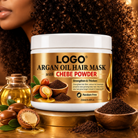 Masque capillaire végétalien bio au Chebe et à l'huile d'argan, sans parabène, réparation naturelle aux herbes africaines pour cheveux bouclés abîmés, sans cruauté animale, OEM