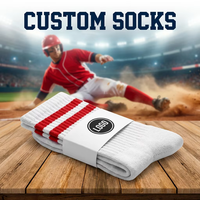 Chaussettes de sport personnalisées OEM en jacquard, chaussettes de baseball épaisses en coton personnalisées pour hommes