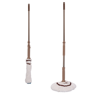 Serpillère ronde en microfibre avec éponge inférieure et manche en acier pour le nettoyage <span class=keywords><strong>professionnel</strong></span> des sols secs et humides - Product Image 6