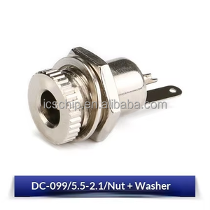 DC099 5.5*2.1 แจ็ค DC 5.5*2.5 มม. ซ็อกเก็ตตัวเมียพร้อมซ็อกเก็ตจ่ายไฟโลหะทองแดงทั้งหมดแบบมีเกลียว DC-099 - Product Image 2