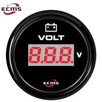 Voltmeter Digital Universal 52mm Baru dengan Layar Tampilan 9-32V dan Lampu Latar Delapan Warna Bezel 316L Merek ECMS