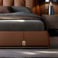 Luxuriöses Modernes Queensize-Bett mit Stauraum Komfortabler Holzrahmen für Apartment-Schlafzimmermöbel