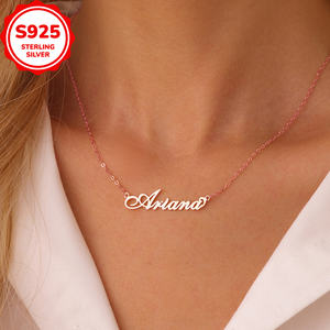Ins Style Nom Collier Source Usine Recruter Agent Nom Personnalisé Lettre Chéri 925 Collier En Argent Sterling Cadeau <span class=keywords><strong>De</strong></span> Fête Des Pères - Product Image 4