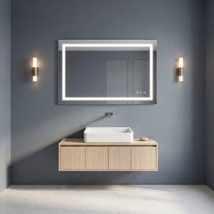 Custom Decor Hotel Bathroom <b>Mirror</b> Modern <b>Rectangle</b> <b>Wall</b> Mounted Illuminated LED Defogging with Touch Function - Product Image 2