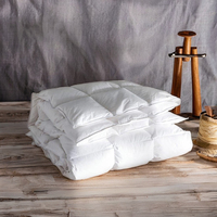 Couette en plumes 100% coton biologique Chaude et confortable Couette blanche pour lit Tissu tissé respirant Mercerisé Certifié OEKO-TEX
