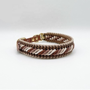 Personalizado hunde leine Hund y correa de perro hebilla de metal Nylon hecho a mano tejido macramé trenza Paracord perro <span class=keywords><strong>collar</strong></span> y correa conjunto - Product Image 4