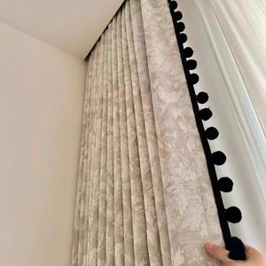 Cortinas Opacas Retro Francesas Inspiradas en <span class=keywords><strong>Downton</strong></span> Abbey, Terciopelo Negro Vintage, Jacquard de Chenilla con Diseño de Reno para Hogar Moderno - Product Image 4