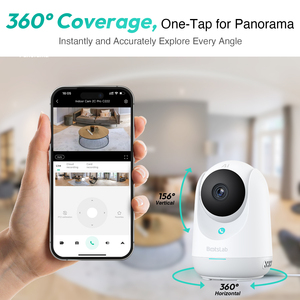 Caméra de surveillance domestique Botslab Indoor Cam 2C Pro C222 1080P WiFi6 avec suivi IA et vue à 360° °   Couverture et Enregistrement Cloud - Product Image 1