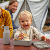 Vente en gros Ensemble de boîtes à lunch Bento personnalisées pour enfants comprenant 3 compartiments et une bouteille d'eau Ensemble pour l'école Ensemble portable