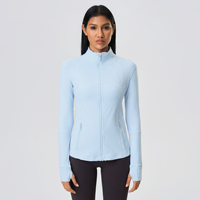 Chaqueta Deportiva de Yoga con Cierre para Mujer, Alta Elasticidad, Secado Rápido, para Running, Entrenamiento, Fitness, Venta al Por Mayor, Directo de Fábrica