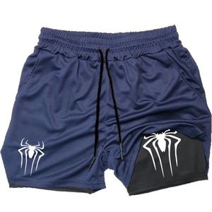 Wholesales Custom Mens Compression Workout Shorts With Liner 2 in 1 Esportivo Mesh Fitness Men Gym Shorts With Pocket - Product Image 4