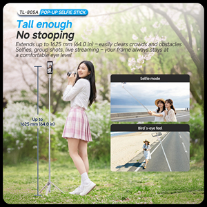 Fotopro <span class=keywords><strong>Bastone</strong></span> <span class=keywords><strong>Selfie</strong></span> Wireless Bluetooth Leggero e Portatile TL-805A, <span class=keywords><strong>Bastone</strong></span> <span class=keywords><strong>Selfie</strong></span> Pop-up <span class=keywords><strong>per</strong></span> <span class=keywords><strong>Selfie</strong></span>, Vlog e Streaming Live - Product Image 6