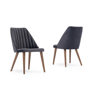 Chaise de bar moderne à dossier haut en velours avec pieds en bois et base en métal pour bar à domicile, hôtel, restaurant, salon, chambre à coucher - Product Image 1