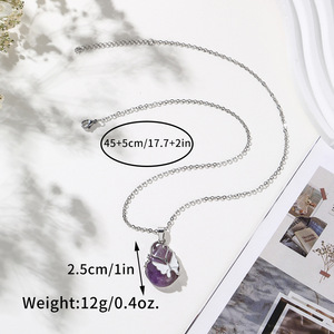 Kalung Liontin Kupu-kupu <span class=keywords><strong>Amethyst</strong></span> Alami, Kalung Batu Buatan Tangan, Perhiasan Elegan untuk Penyembuhan, Hadiah untuk Wanita - Product Image 6
