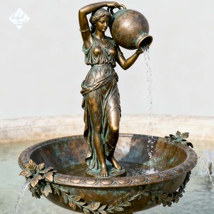 Fontana in Bronzo Personalizzata con Scultura di <span class=keywords><strong>Ninfa</strong></span> e Vaso, Fontana d'Acqua per Progetti Paesaggistici - Product Image 2