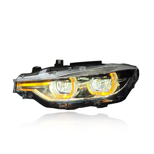 Nuovi Ricambi Auto SJC per <span class=keywords><strong>BMW</strong></span> <span class=keywords><strong>Serie</strong></span> 3 F30 F35, Fari a LED 2013-2015, Aggiornamento Angel Eye Giallo Bianco Ambra, Luci Diurne - Product Image 2