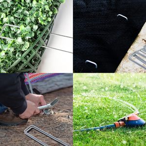 Piquets de jardinage en acier de 6 pouces pour plantes d'extérieur, pour fixer les tuyaux d'arrosage du jardin - Product Image 6