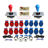 Kit Joystick Arcade Zéro Latence 2 Joueurs DIY avec Bouton Turbo PC et Carte Encodeur USB 8 Directions pour Boîtier de Jeu Pandora