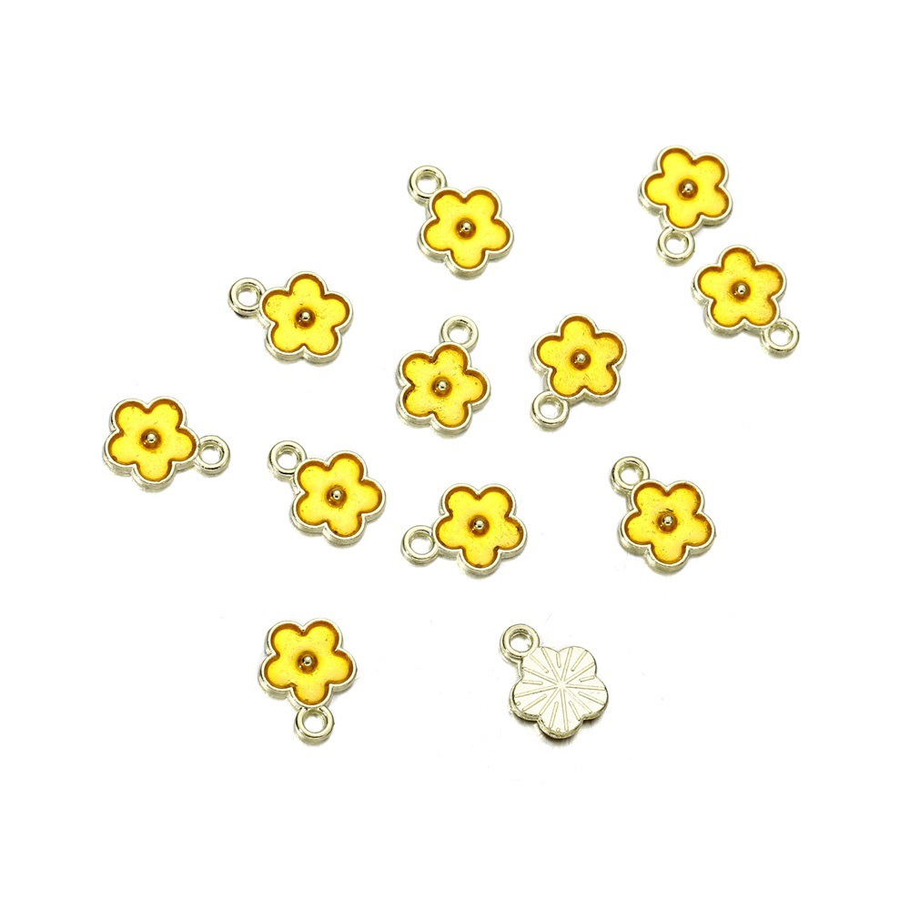 Pendentif fleur jaune (10pcs)