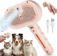 Brosse de toilettage à la vapeur pour animaux de compagnie pour chiens chats-peigne d'épilation réglable en silicone brosse