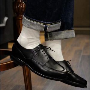 Chaussures Derby montantes en cuir, style Workwear American Vintage Americana, à bout carré japonais, légères, respirantes, antidérapantes et polyvalentes - Product Image 6