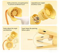 Ventilateur de poussette OEM avec fonction diffuseur d'arômes, 1200 mAh, ventilateur à clipser pour poussette, lit, bureau, forme de carillon, ventilateur mignon pour enfants