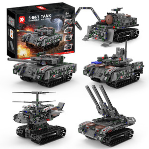 389PCS Electric Remote Control Assembly Transportation Series Building Blocks <strong>tank</strong> Five-in-one Programming Science Education ABS - Product Image 1